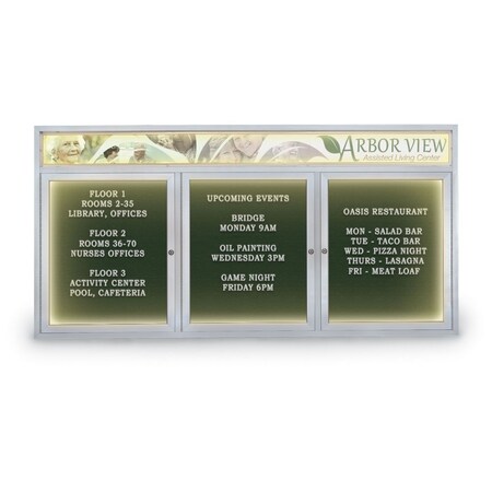United Visual Products Indoor Enclosed Combo Board, 42"x32", Gold Frame/Grey & Cork UVCB4232G-GREY-CORK